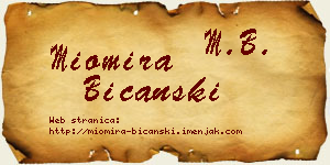 Miomira Bičanski vizit kartica